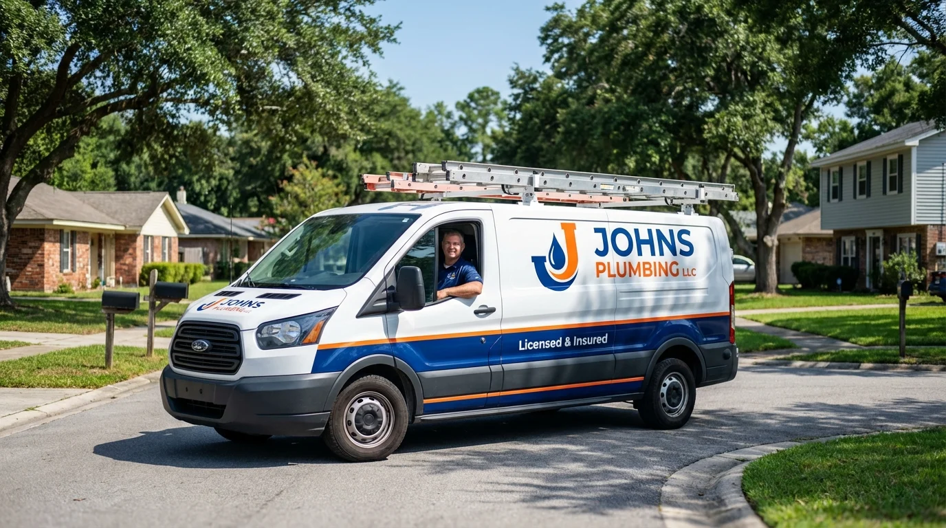 Johns Plumbing LLC service van in Cave City, AR