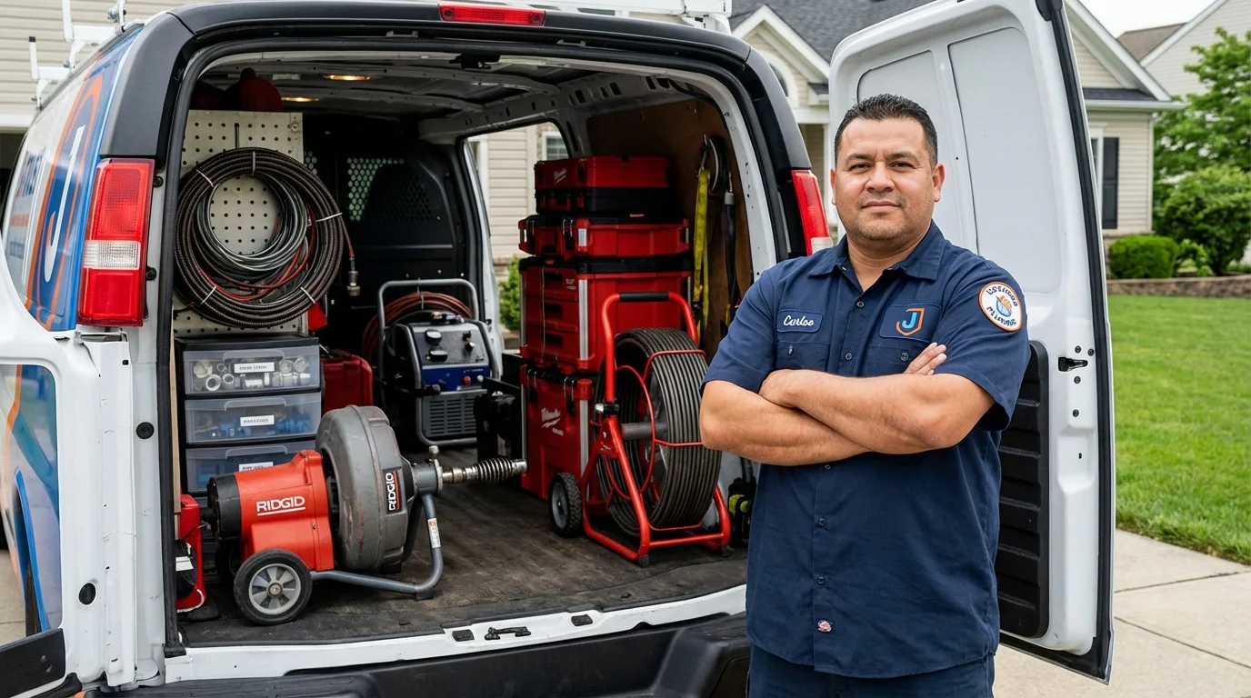 Professional drain cleaning equipment and Johns Plumbing LLC plumber in Cave City